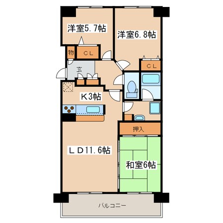 ソピア鶴ヶ岱の物件間取画像